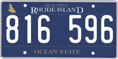 RI license plate 816596
