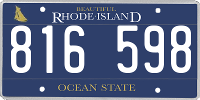 RI license plate 816598
