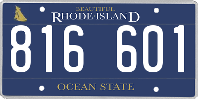 RI license plate 816601