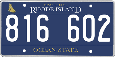 RI license plate 816602