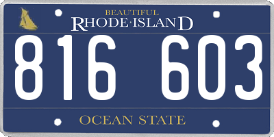 RI license plate 816603