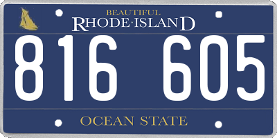 RI license plate 816605