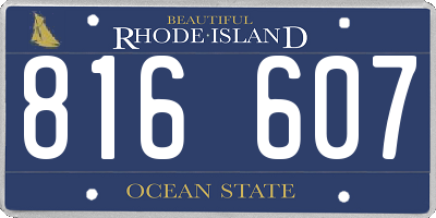 RI license plate 816607