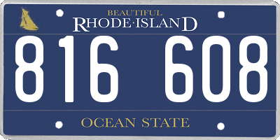 RI license plate 816608