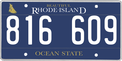 RI license plate 816609
