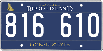 RI license plate 816610