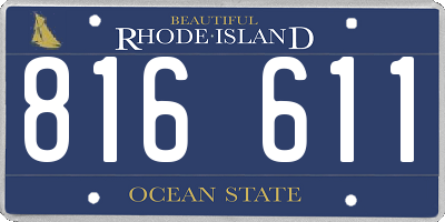 RI license plate 816611