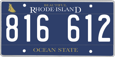 RI license plate 816612