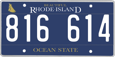 RI license plate 816614