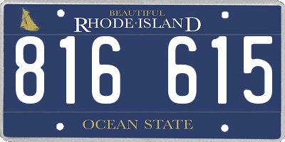 RI license plate 816615