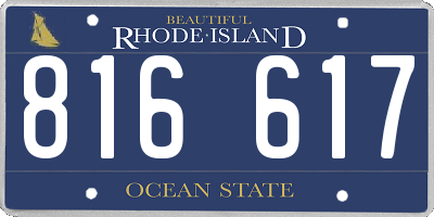 RI license plate 816617