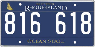 RI license plate 816618