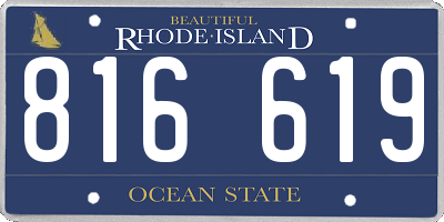 RI license plate 816619