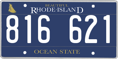 RI license plate 816621