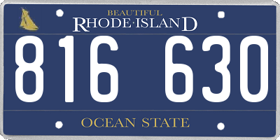 RI license plate 816630