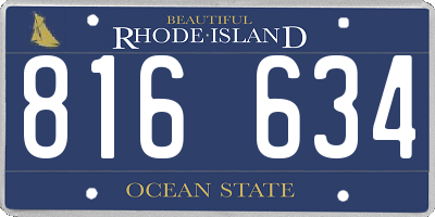 RI license plate 816634