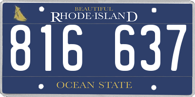 RI license plate 816637