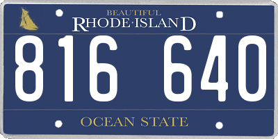 RI license plate 816640