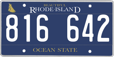 RI license plate 816642