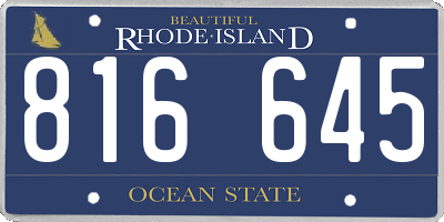 RI license plate 816645