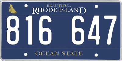 RI license plate 816647
