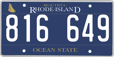 RI license plate 816649