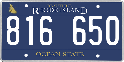 RI license plate 816650