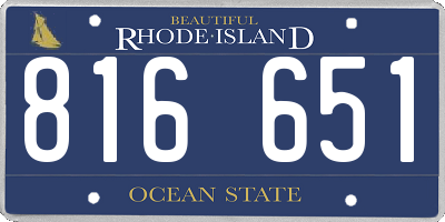 RI license plate 816651