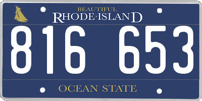 RI license plate 816653