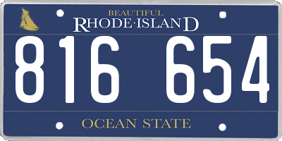 RI license plate 816654