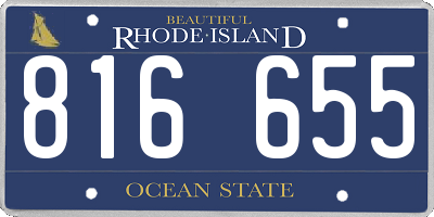 RI license plate 816655
