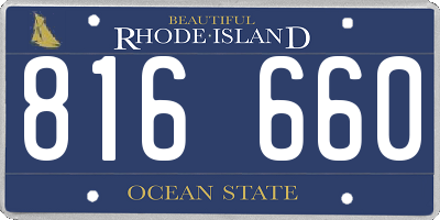 RI license plate 816660
