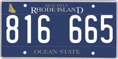 RI license plate 816665