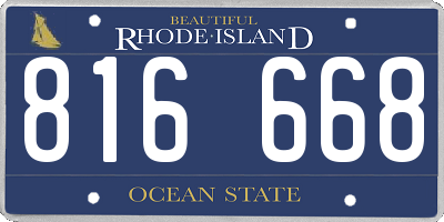 RI license plate 816668