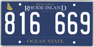 RI license plate 816669