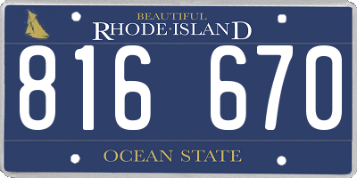 RI license plate 816670