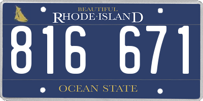 RI license plate 816671
