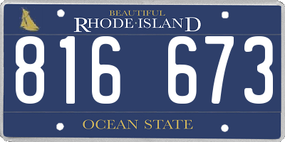 RI license plate 816673