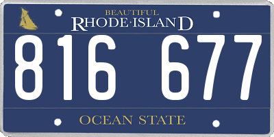 RI license plate 816677