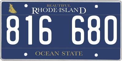 RI license plate 816680