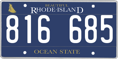 RI license plate 816685