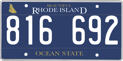 RI license plate 816692