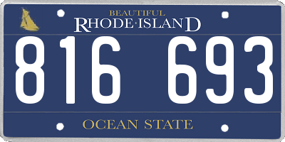 RI license plate 816693