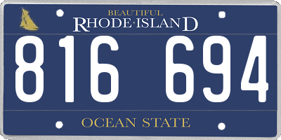 RI license plate 816694
