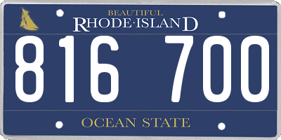 RI license plate 816700