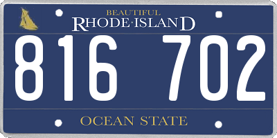 RI license plate 816702