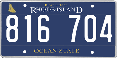 RI license plate 816704