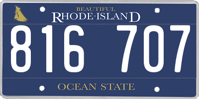 RI license plate 816707