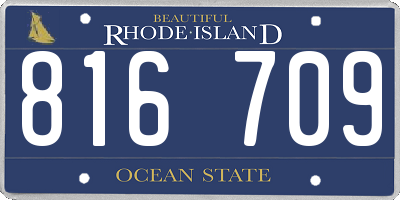 RI license plate 816709