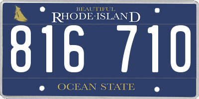 RI license plate 816710